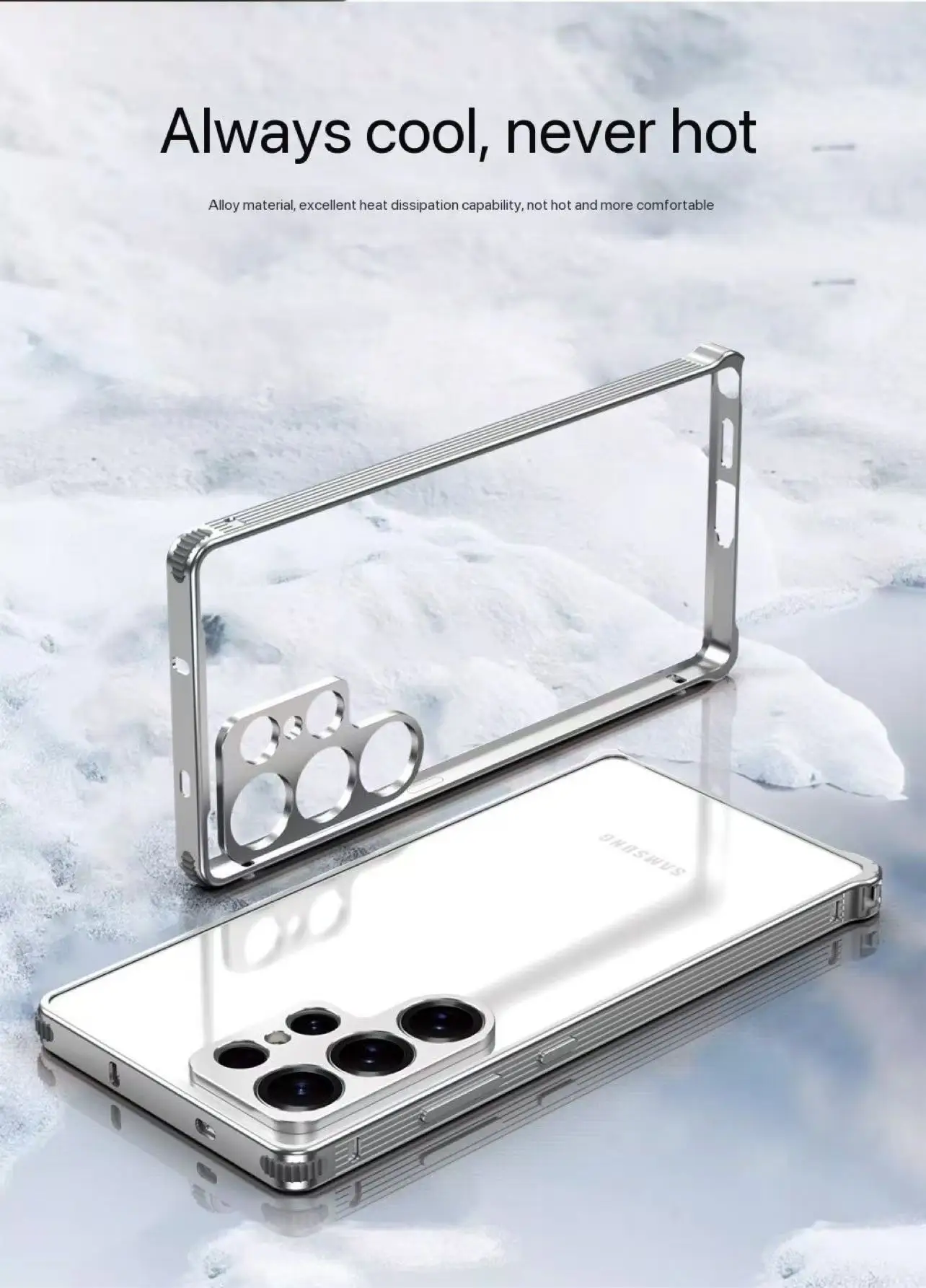 Rahmen Aluminium Metall Bumper Telefon Fall Für Samsung Galaxy A56 A36 5G S24 S25 Ultra Plus Stoßfest Wärmeableitung objektiv Abdeckung – Detail 11