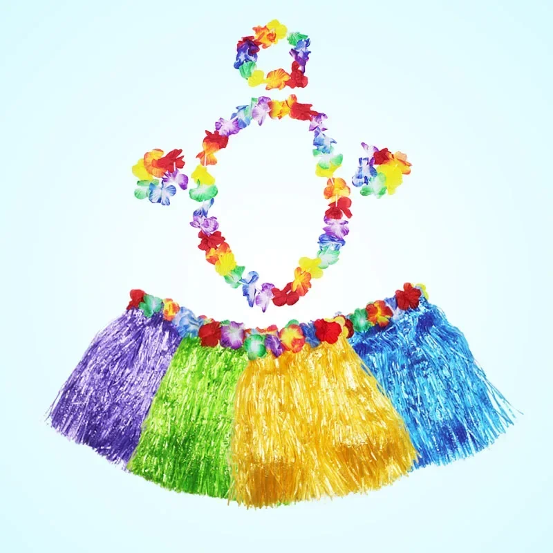 New Party Straw Grass Table Skirt Plastic Flower Decoration Hawaii Theme Wedding Birthday Summer Beach Party Supplies