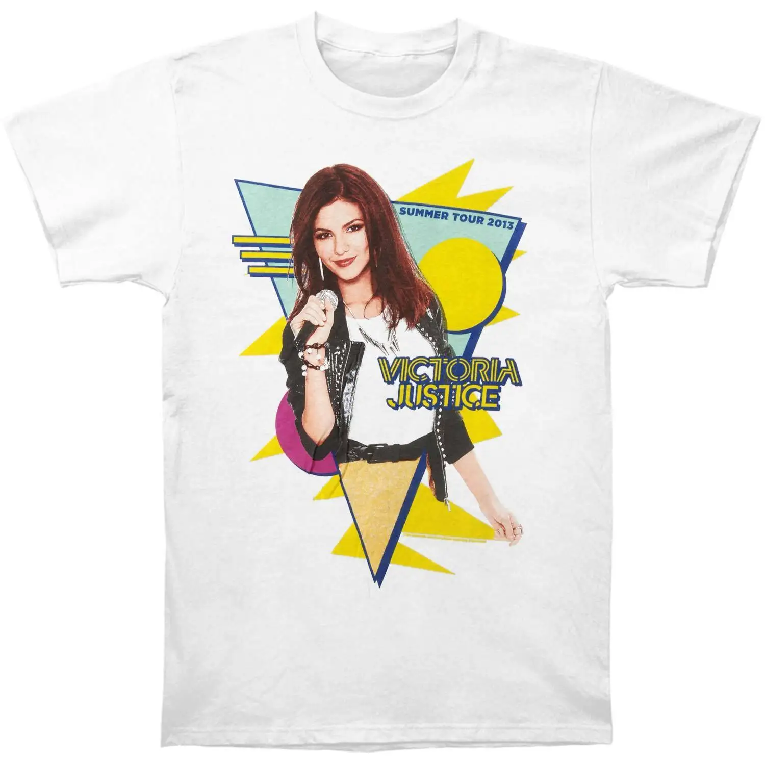 

Men's Victoria Justice 80's 2013 Tour Slim Fit T-shirt Small White