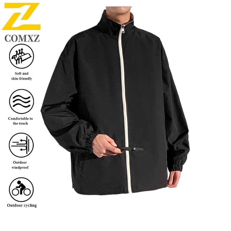 سترة EiAO قابلة للعكس وبسيطة ومقاومة للماء ومضادة للرياح معطف للزوجين على الوجهين للتنزه في المناطق الحضرية والمشي لمسافات طويلة والتخييم والصيد