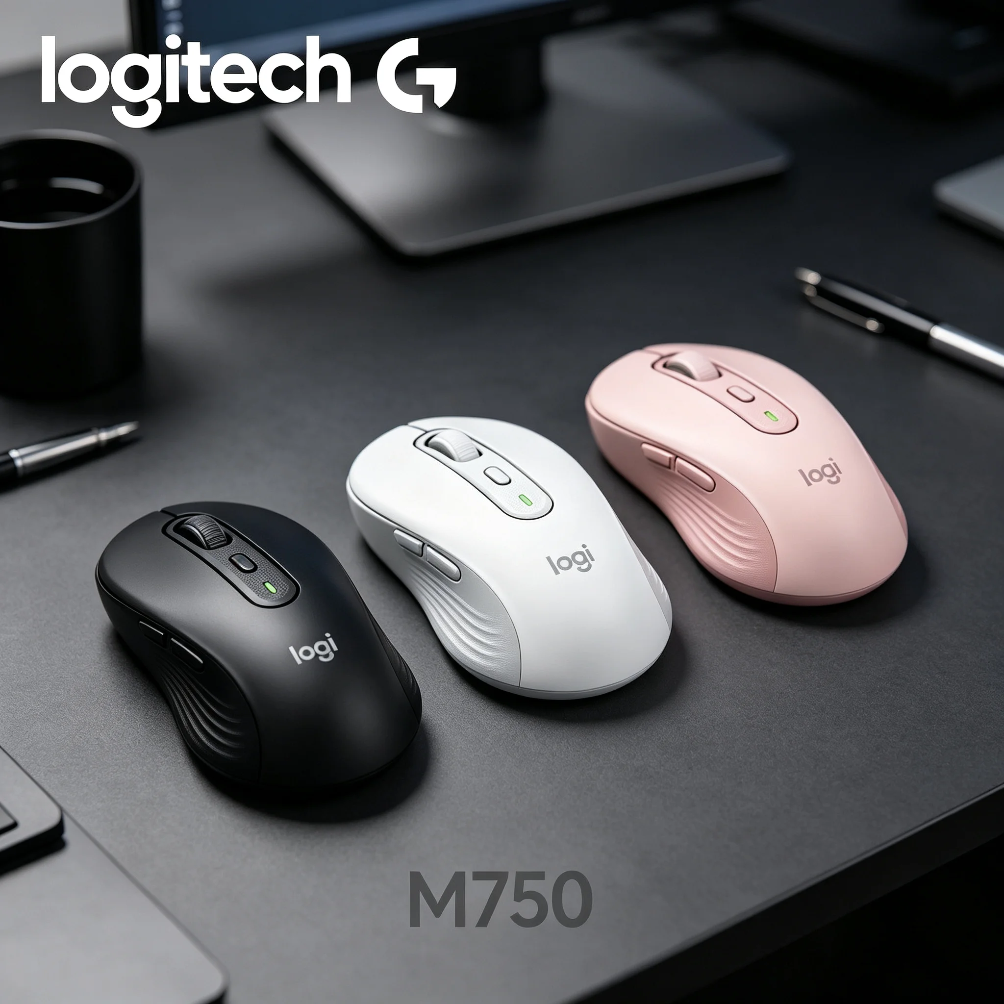 Logitech M750 Ergonomic Curved Wireless Mouse Relieve Palm Pressure For Marathon PUBG Game And Heavy Contract Office Work
