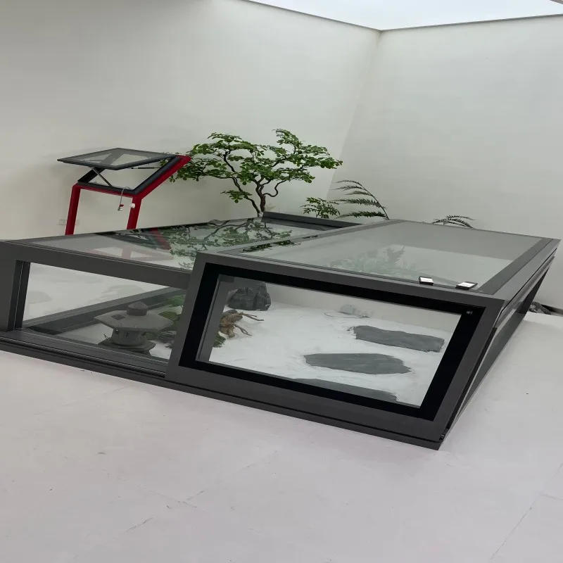 High Quality Sloped Roof Top Hung Manual Operated Weather Resistant Ventilation Aluminum Alloy  Sliding Sunroof Skylight