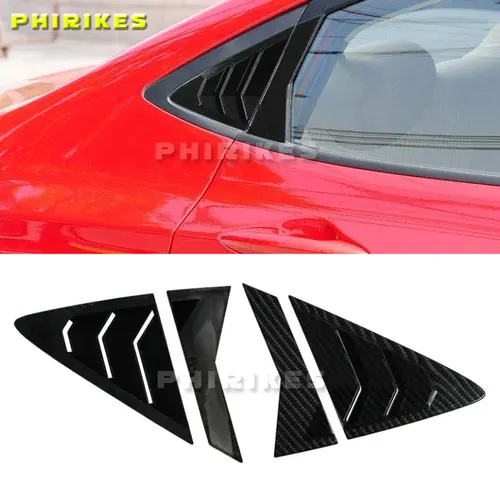 Para Hyundai Verna 2010-2016 persiana trasera de coche ventana cubierta de obturador lateral pegatina embellecedora pala de ventilación ABS accesorios negros de fibra de carbono