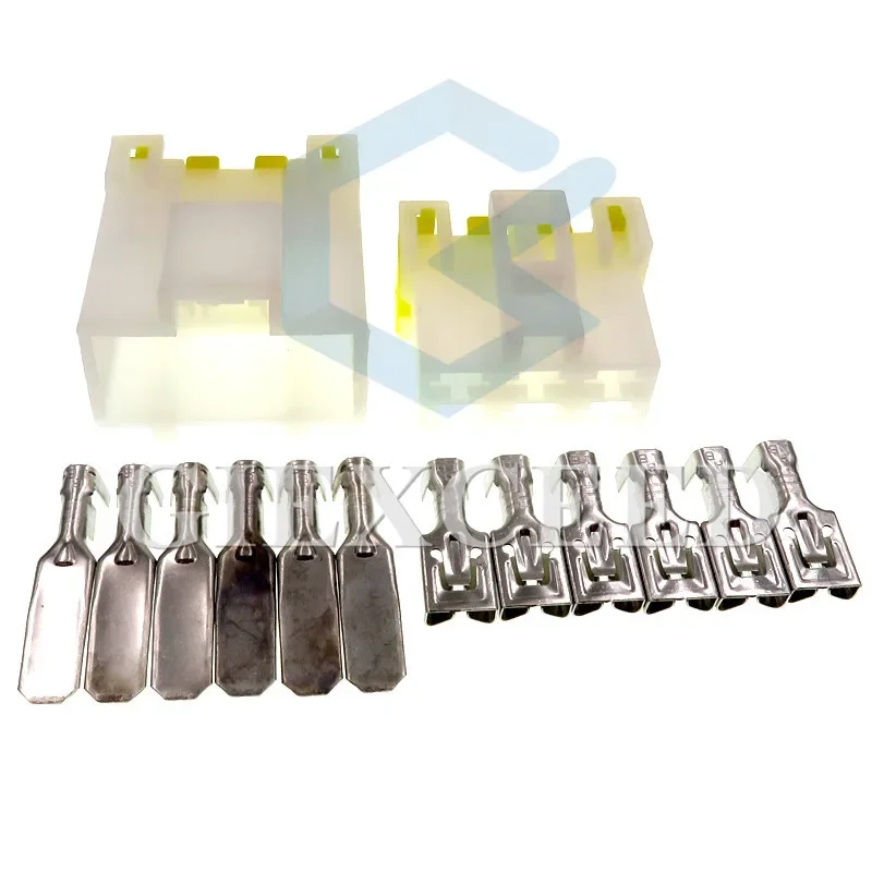 

2 Sets 6 Pin 7122-6060 7123-6060 Female Male 6.3mm Auto Socket Electrical Wiring Cable Connector AC Assembly Plugs