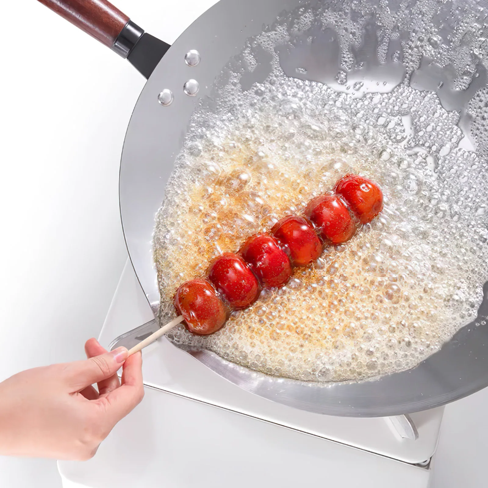 

35cm Stainless Steel Sugar Melting Pot Spout Extended Handle Duckbilled Design Candy Chocolate Baking Skewers Corer Stove