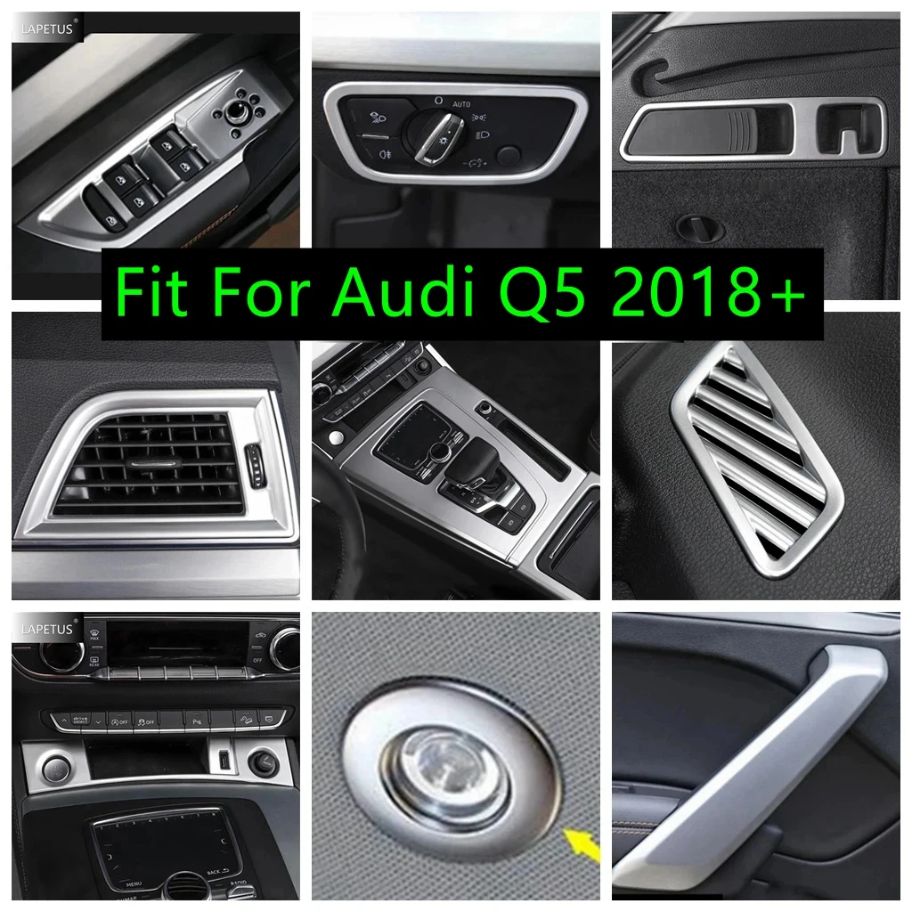 

Matte For Audi Q5 2018 - 2023 Auto Interior Upper Air Outlet / Window Glass Lift / Gear Shift Box Frame Cover Trim Accessories