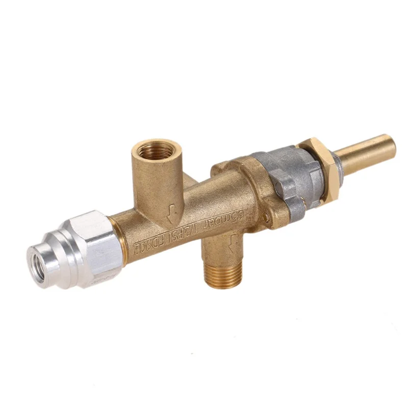 

Safety Brass Patio Heater Main Control Valve with Pilot Port Fit for Low Pressure Gas Patio Burner Connection