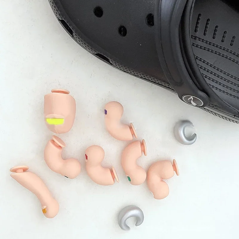 3D Toe Charms Fingers Set  DIY Funny Toe Simulation Foot Thumbs Hole Shoe Decoration Summer Slippers Accessories