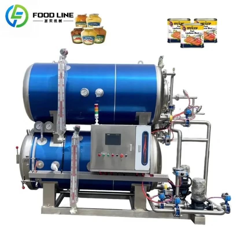 Food Sterilizer Retort Machine Autoclave Sterilizer High Pressure Steam Water Spray for Pouch Packaging Pet Food OME