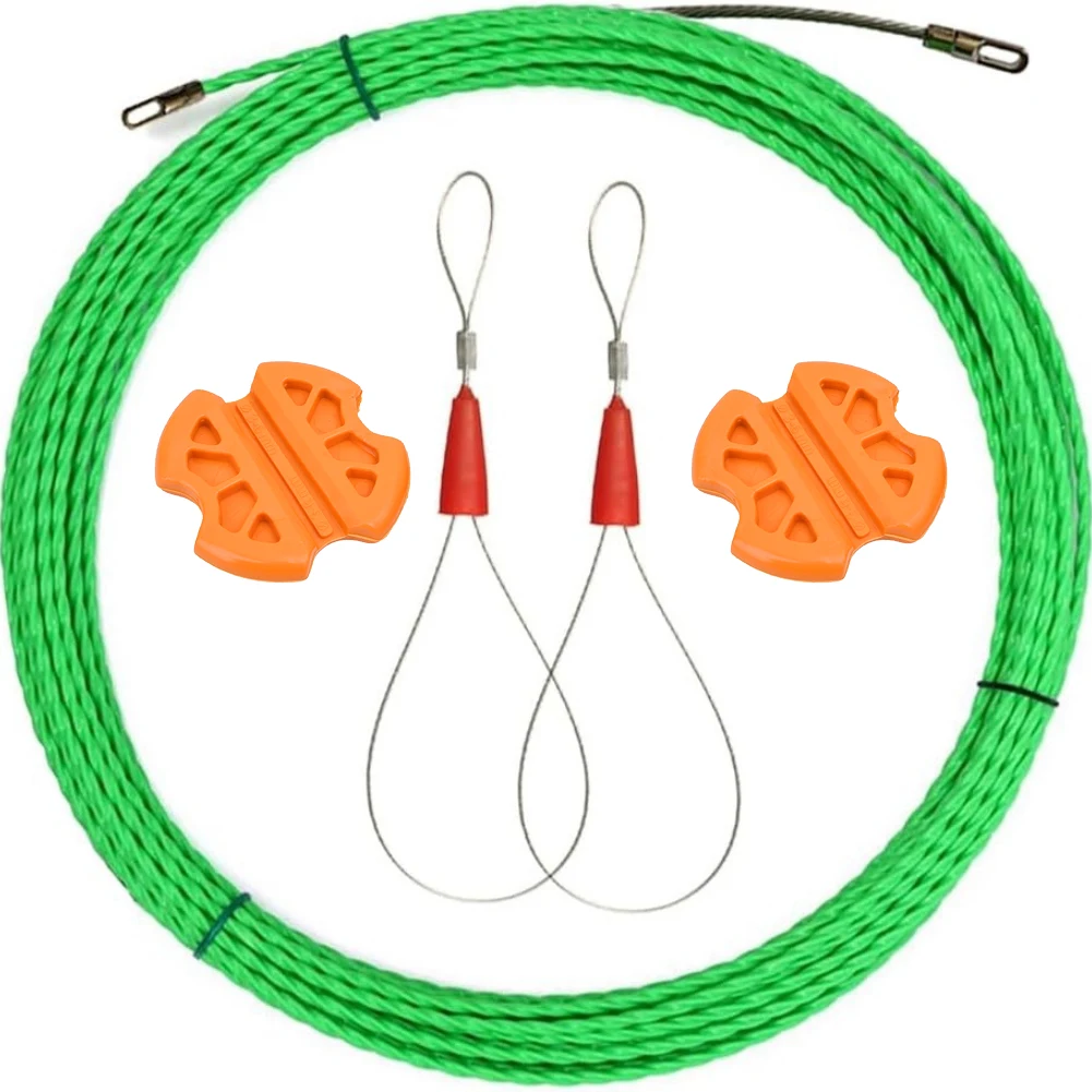 Polyester Threading Tool for Electrical Wiring Projects Wire Puller with Tighteners and Waterproof Handles 10M 20M 30M 50M Green