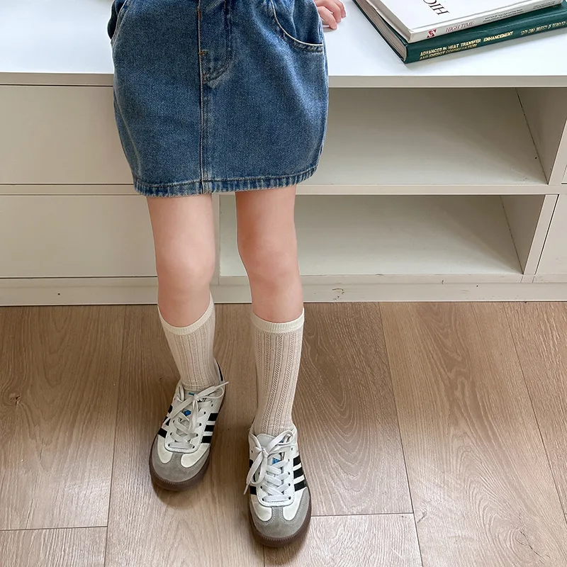 Girl Skirt Children Wear 2024 Summer Korean Style Baby Girls Fashion Casual Skirt Baby Girls Wrap Buttock Washed Denim Skirt