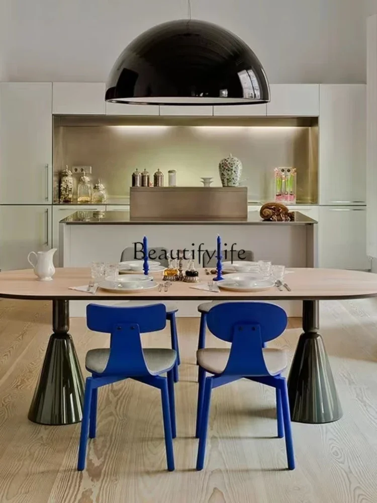 

yj9 Nordic Home Solid Wood Dining Table Stone Plate Desk Negotiation Display Designer Creative