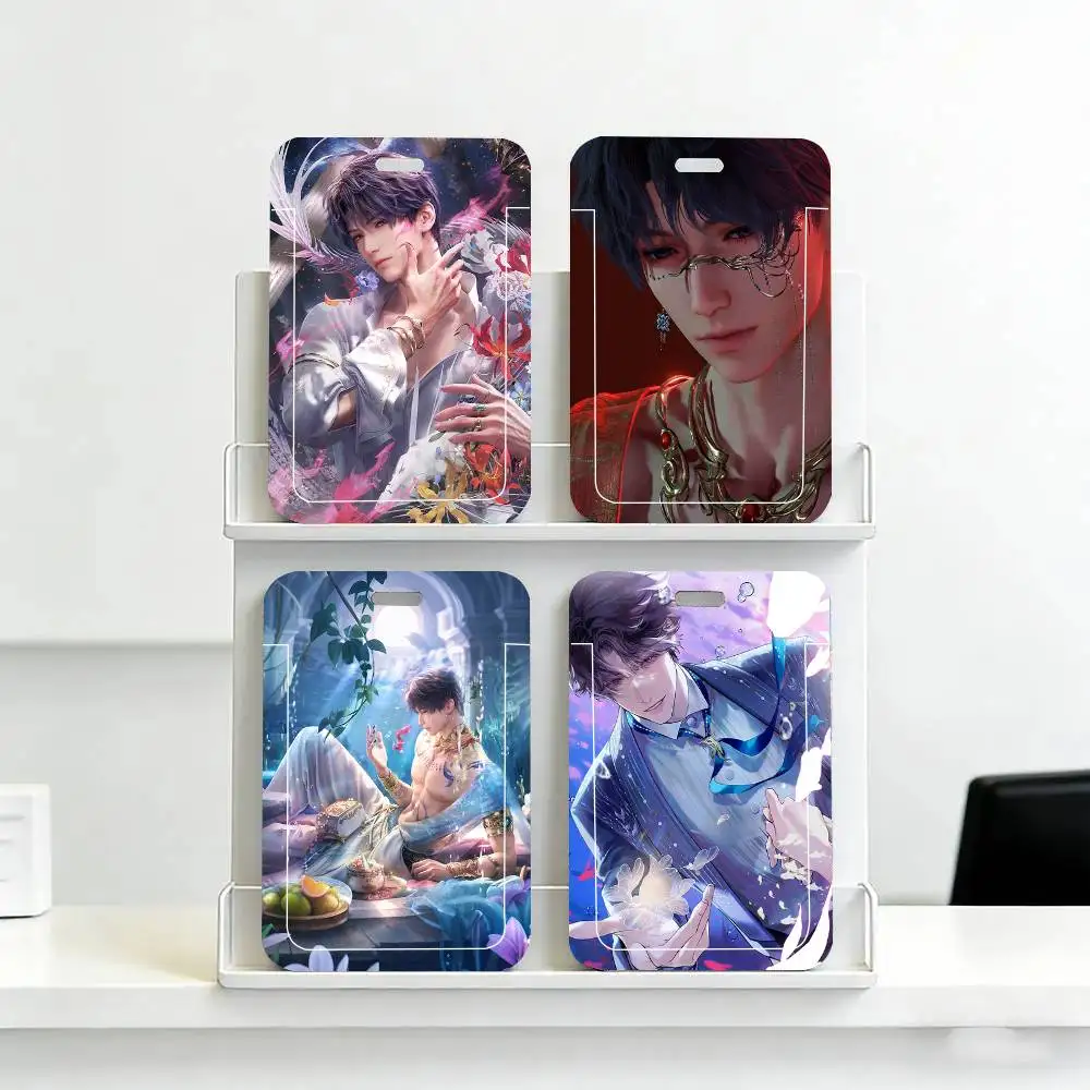 R-Rafayel Love And D-Deepspace Black Lanyard Card Holders Student Meal Cards And Campus Ids School