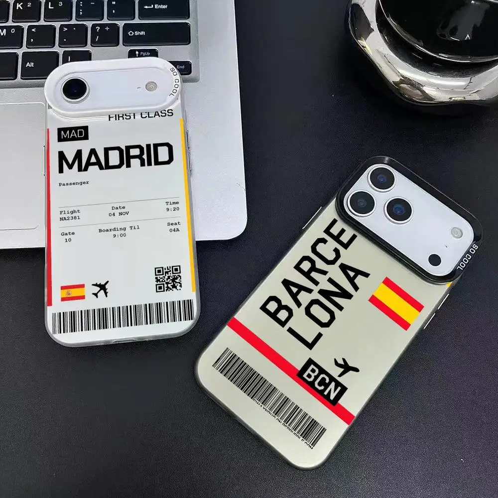 حافظة لهاتف آيفون 17 16 15 14 13 12 11 Pro Max Air متعدد الألوان ماتي ليزر معدني أورورا فوندا #2