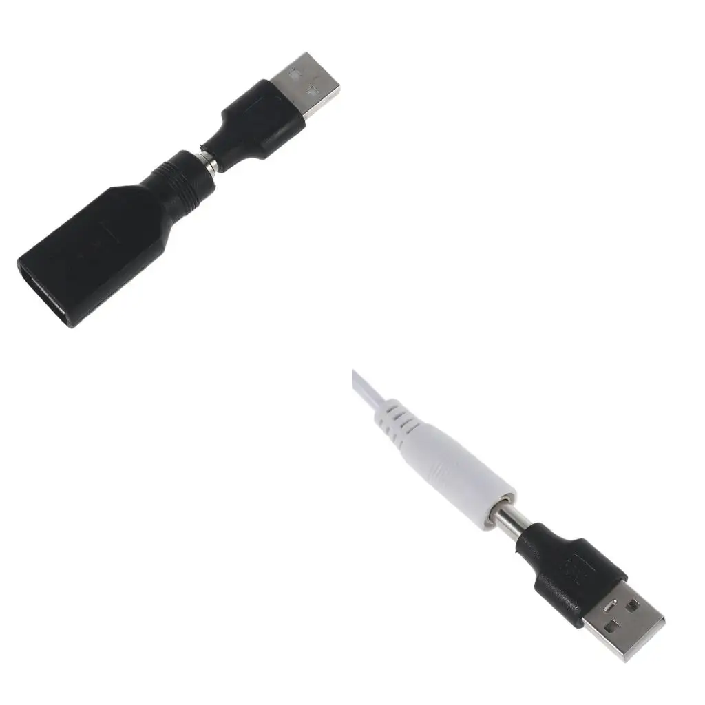 USB Male to 5.5x2.1mm Male + USB Female to 5.5x2.1mm Female Connector Convertor or USB Electronics Charging Char