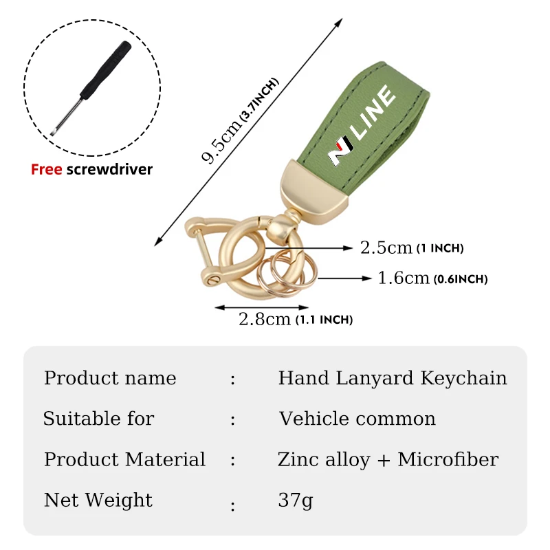 Car Keychain Pendant Leather Key Anti-lost Chain Ring Pendant For Hyundai N Line Tuscon NX4 I20 I30 I10 Sonata Elantra - view 6