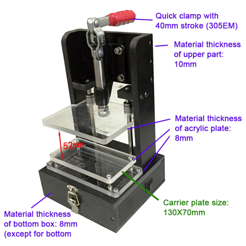 PCB Testing Jig PCBA Tester Embryo Frame Universal Test Frame Test Stand Circuit Board Detection Bracket Fixture 130x70MM