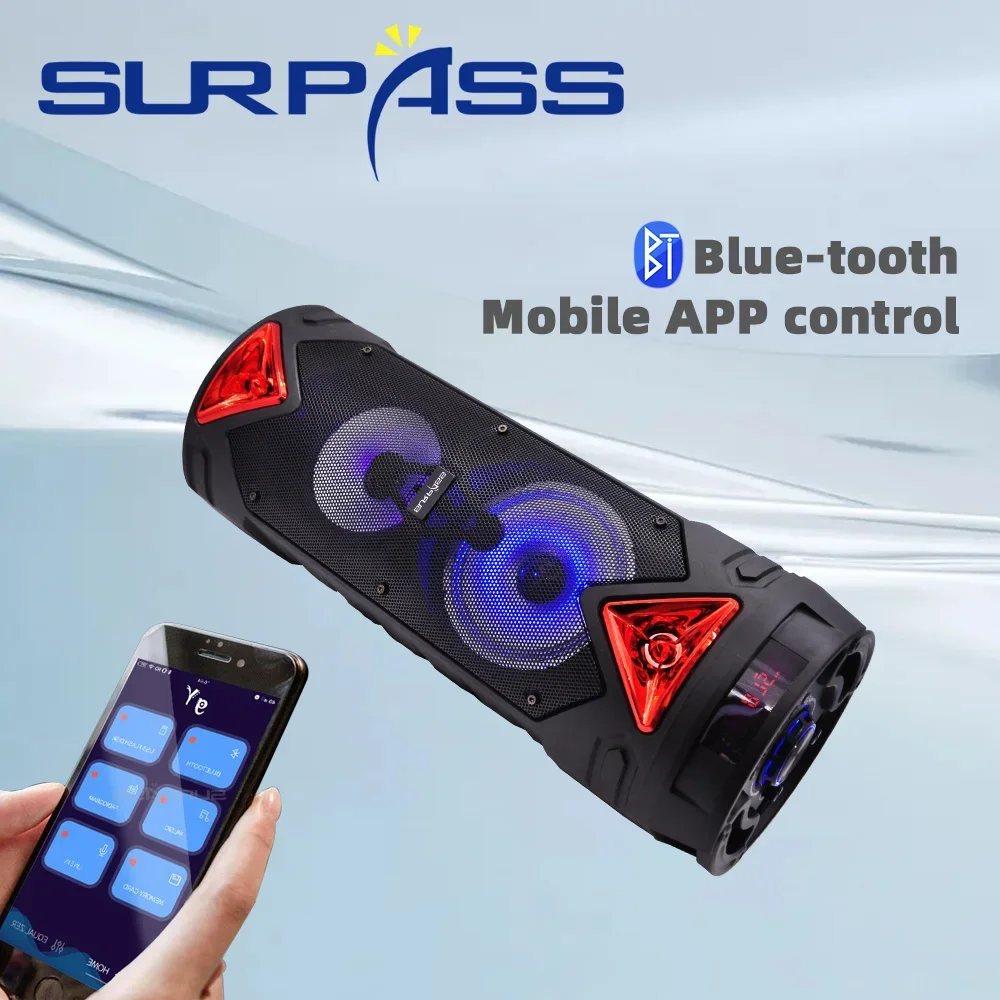 Dual 6.5 นิ้ว 30W BT ลําโพงไร้สายแบบพกพาคอลัมน์สเตอริโอเบสวูฟเฟอร์ Blue-tooth Music Center เสียงกล่องสนับสนุนไมโครโฟนวิทยุ FM