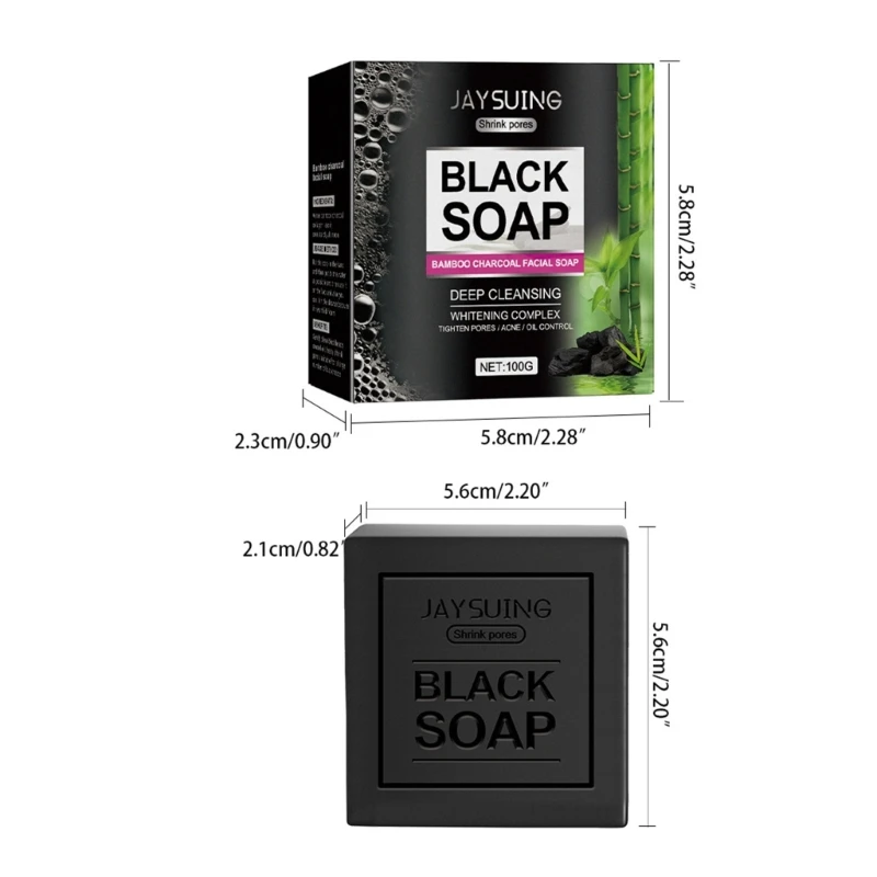 Natural Bamboo Charcoal Soap Bar for Face,Body,Acnes,and Sensitive Oil Control Cleansing Soap Cleanser Gift 918D