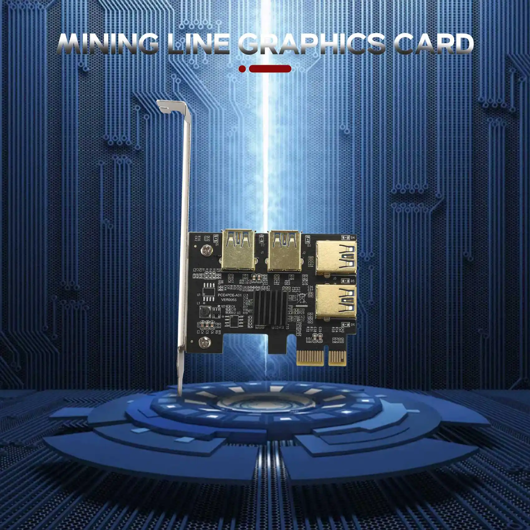 SuperSuper New 4 Ports PCIe Riser Adapter Board PCI-E 1x to 4 USB 3.0 PCI-E Rabbet GPU Riser Extender Ethereum  Hot Sale