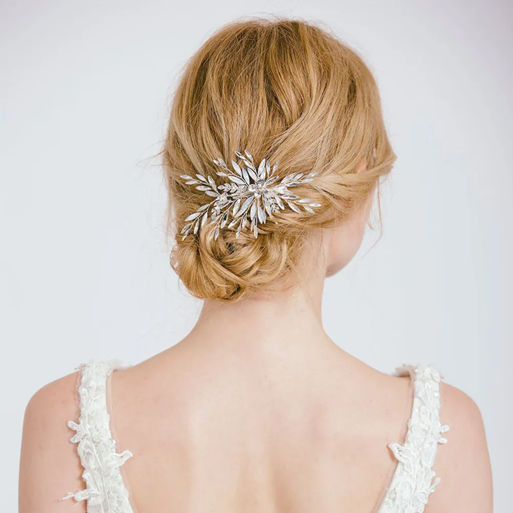 

Заколка для волос с листьями из страз, украшение для женщин, свадебная заколка, головной убор для невесты, для вечеринок, дней рождения, Рождества, Нового года, вечерних мероприятий