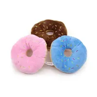 Dog Toy Pet Soft Plush Donuts Chew Toys for Small Medium Interactive Puppy Squeaker Sound Toys Pet Supplies