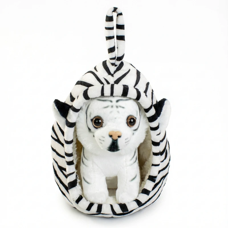 1개 18CM 귀여운 동물 둥지 플러시 장난감 시뮬레이션 호랑이 표범 허스키 사자 기린 시바견 인형 귀여운 홈 장식 선물