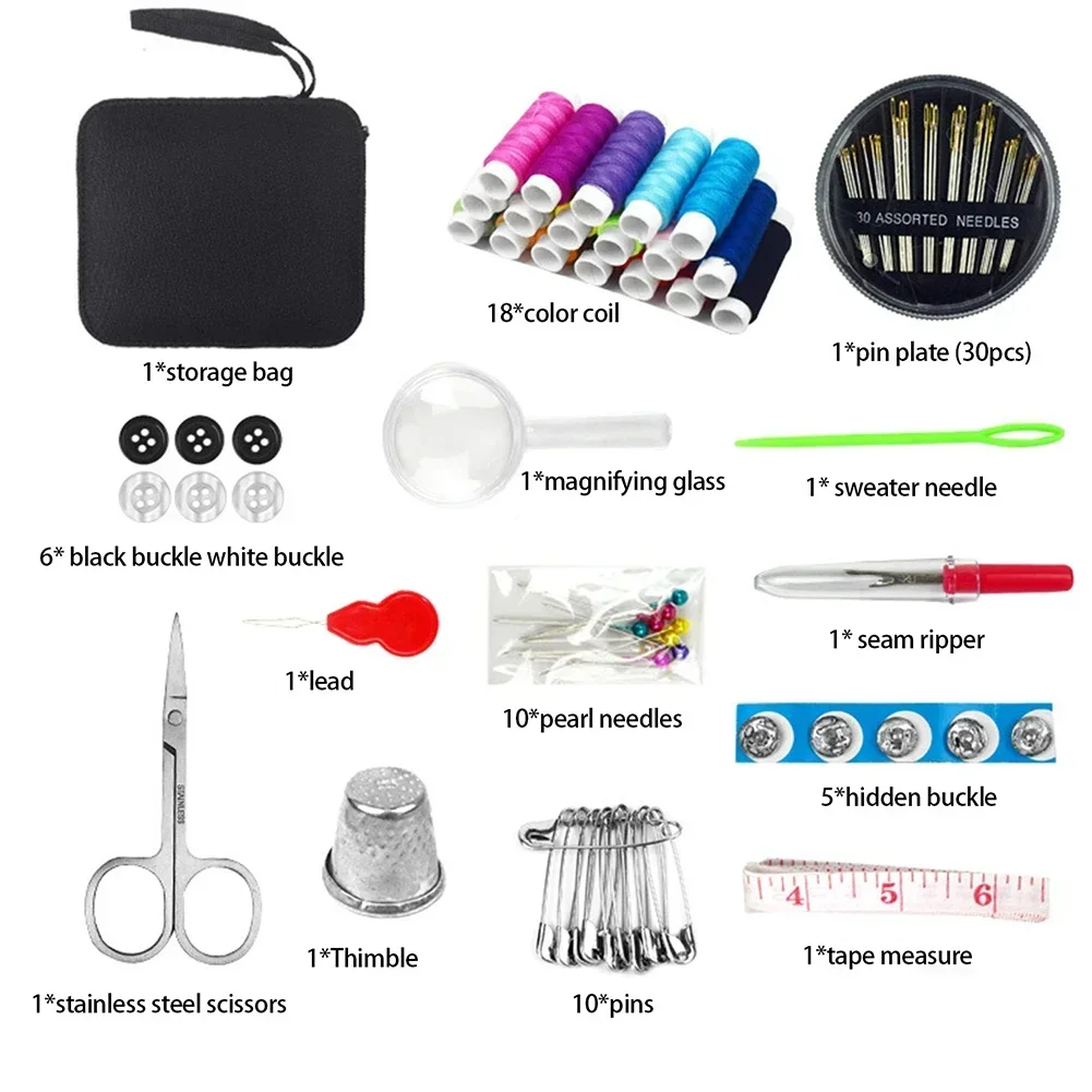 Sewing Kit Compact And Portable For Beginners And Professionals Includes Needles Thread Scissors And Other Essential Accessories