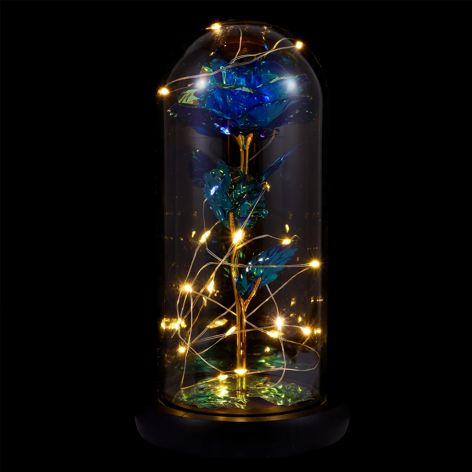 

1Pcs Eternal Flower Lamp Simulation Flower Ornament with LED Night Light for Office Decor Valentine's Day Gift