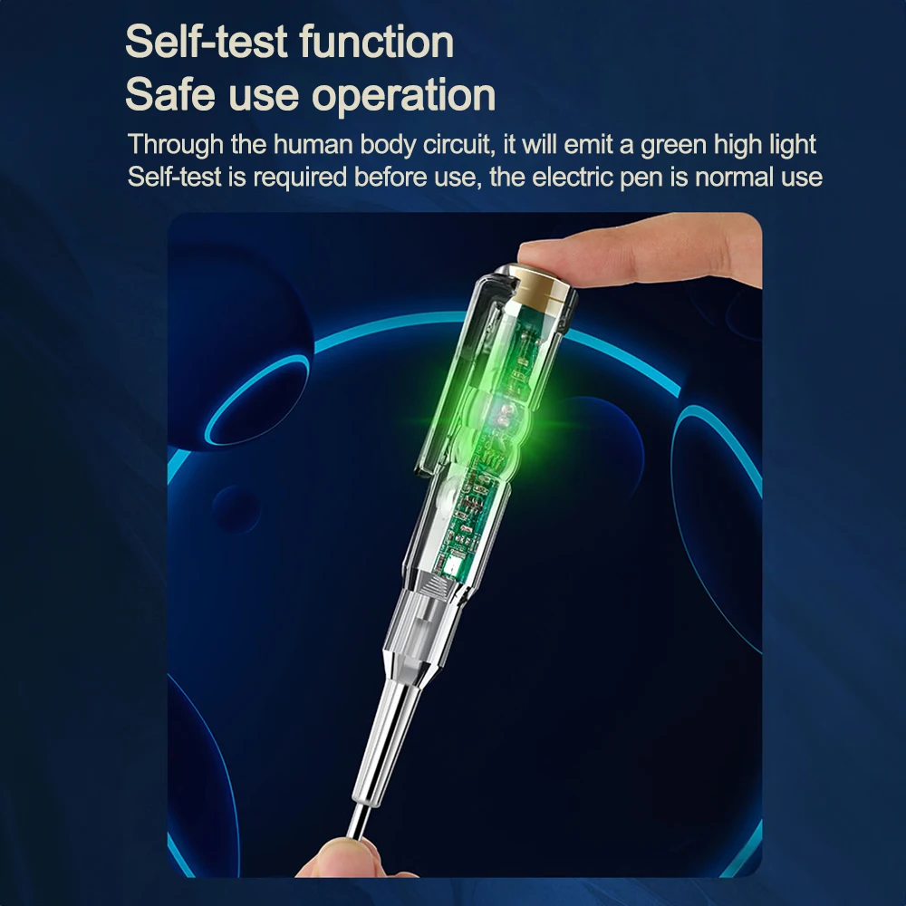 Imagem -02 - Caneta Testador de Tensão Inteligente Indução sem Contato Detector de Energia Digital Lápis Chave de Fenda Elétrica Indicador de Circuito de Sonda