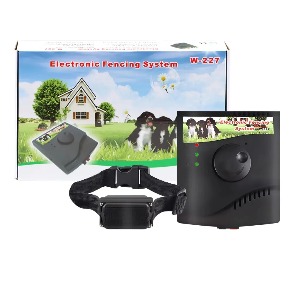 W-227 Electric Dog Fence Rechargeable Dog Fencing Collar Pet Fence System Containment Dog Training Collar for Pets Dog Supplies