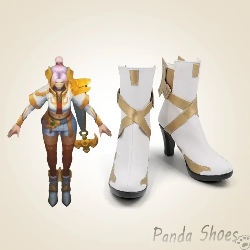 LOL Fiora Laurent Cosplay Shoes  Game League of Legends Cos Boots The Grand Duelist Cosplay Costume Prop Shoes for Halloween