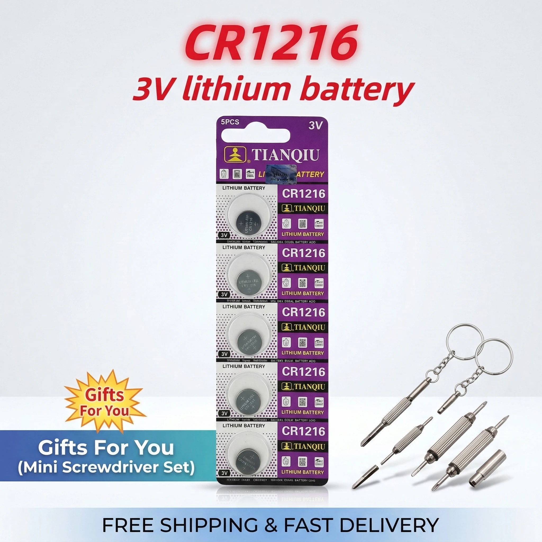 

CR1216 3V Lithium Coin Battery 2-10PCS DL1216 LM1216 BR1216 5034LC ECR1216 for Watch Toys Remote