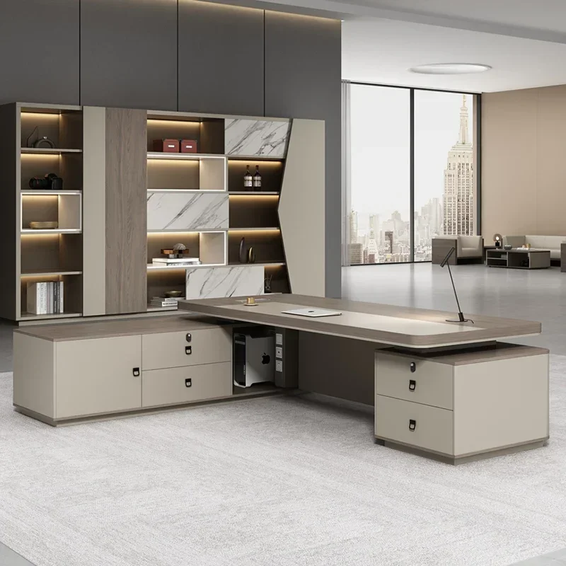 President manager light luxury large-scale office furniture boss desk and chair combination simple and modern