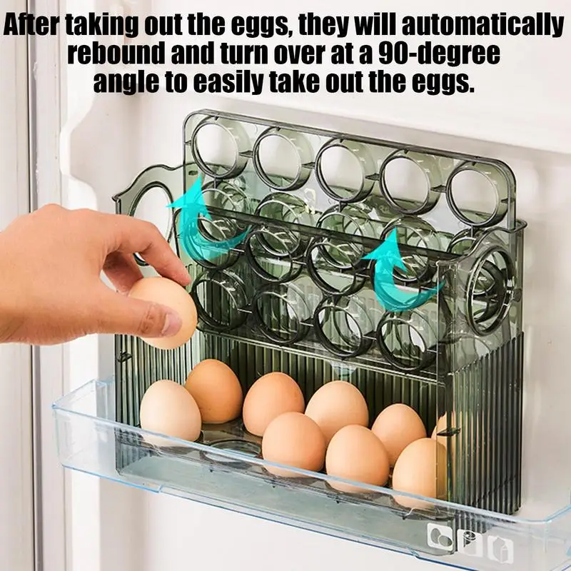 

Flippable Egg Holder For Refrigerator Egg Storage Organizer Container 3 Layer Refrigerator Side Door Egg Storage Bins For Home