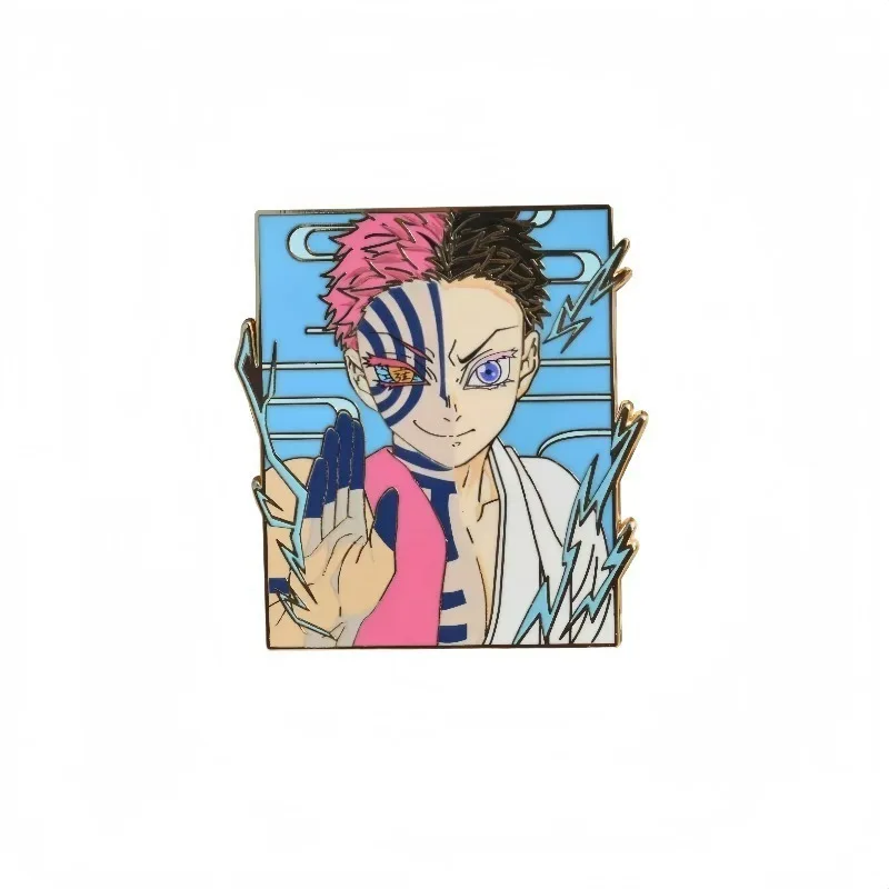 Demon Slayer Kimetsu no Yaiba Akaza (Hakuji) Enamel Pin, Upper Moon 3 Metal Brooch Badge, Anime Backpack Decoration Accessory view 6