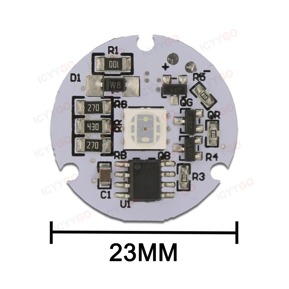 5V RGB Colorful Gradient LED Light Panel 23MM 30MM Crystal Night Light Beech Wood Solid Wood Lamp Base Light Source Board
