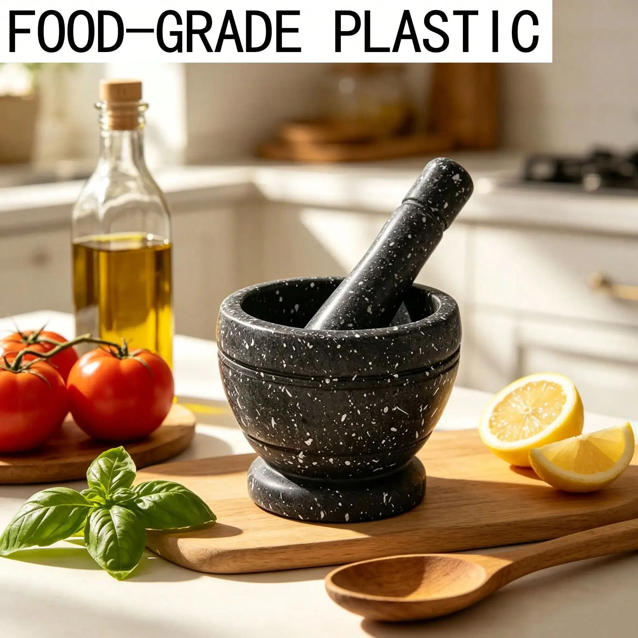 Plastic Mortar And Pestle, Perfect For Grinder For Herbs, Garlic, Walnut Spices & Kitchen Essentials Usage