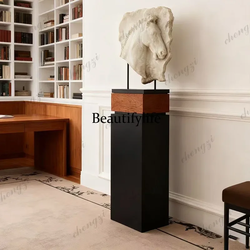 A52 Minimalist modern wooden pier base medieval style display stand stump tree tumor bark flower stand entrance display stand