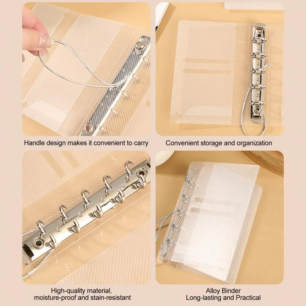 1Pcs Durable Diagonal Loose Leaf Notebook Cover Three Fold M5 A7 A6 Sticker Portable Small Card Photo Storage Ledger