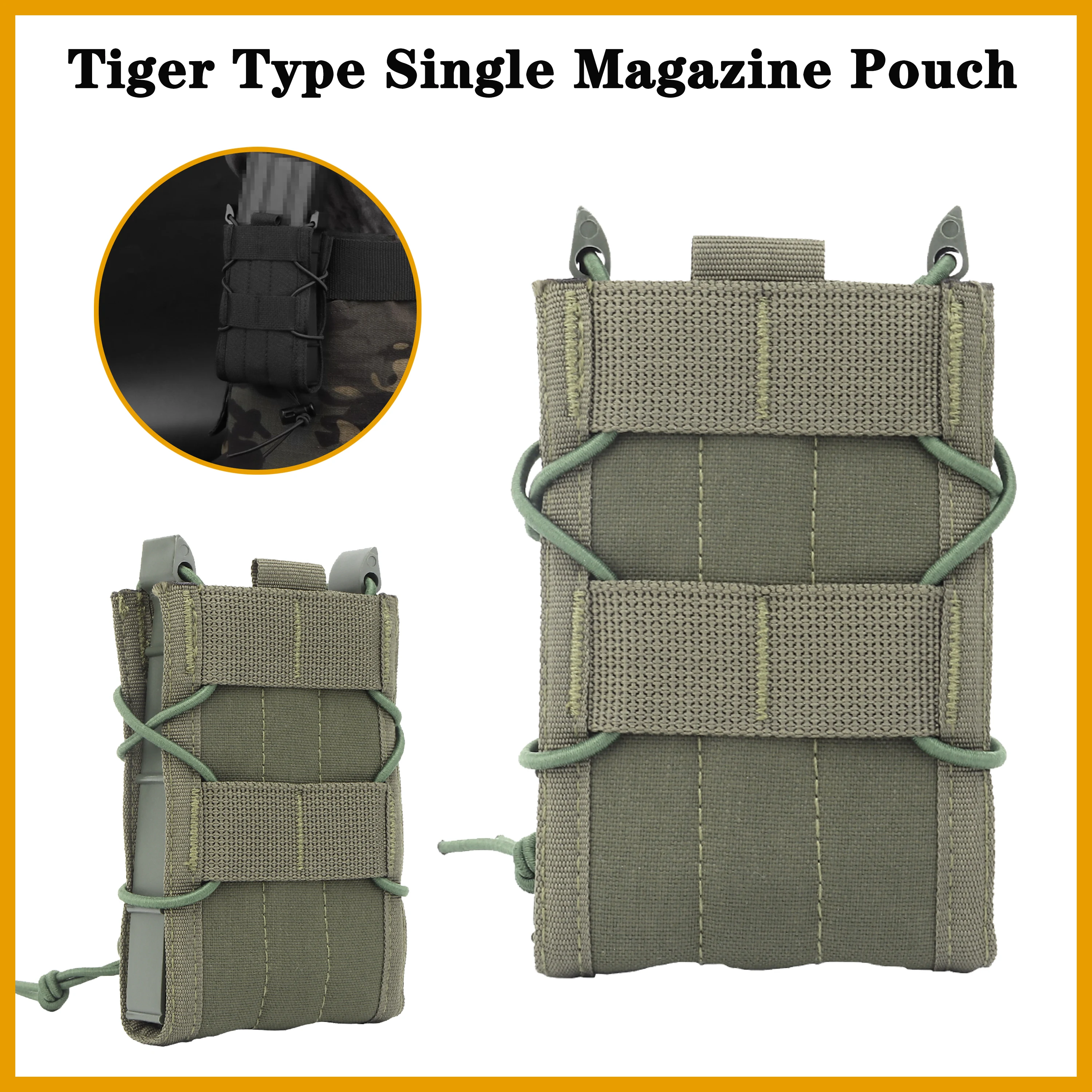 

Elastic Drawstring Magazine Dump，For Outdoor Hunting Shooting Belt Vest Accessories，Store 5.56 Magazines /Scorpion Fast Mag Bag