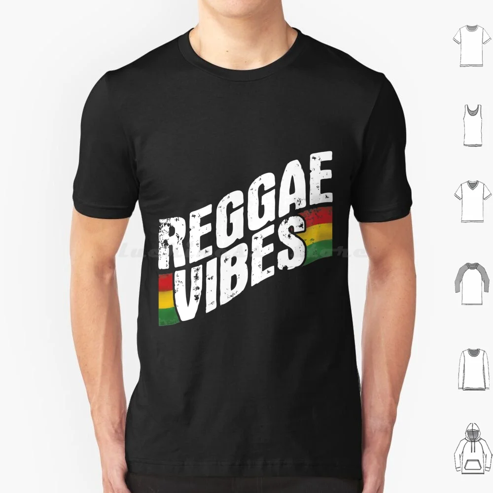 Reggae Vibes Flag T Shirt Big Size 100% Cotton Africa Rasta Dancehall Ragga Black Flag Dreadlocks Vibes Dance Rastafarian Music