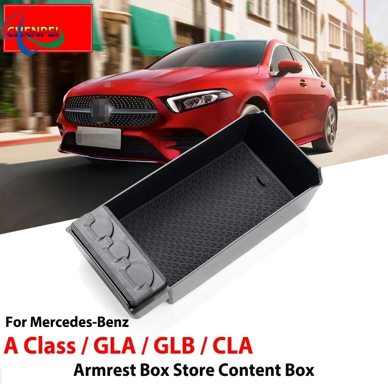 

For Mercedes-benz 19-20 New A-Class 20 GLB/CLA Modified Central Armrest Box Storage Box Interior Storage Car Accessories