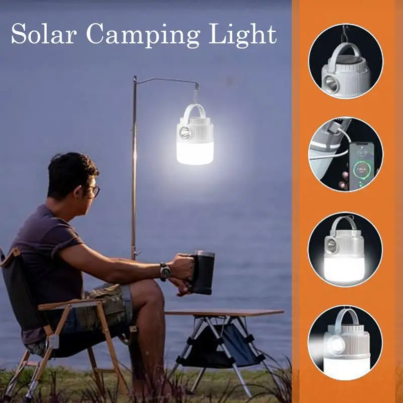 

Solar Lights For Camping Solar Camping Lights Waterproof 3000mAh Waterproof Portable Survival Flashlight For Courtyard Patio