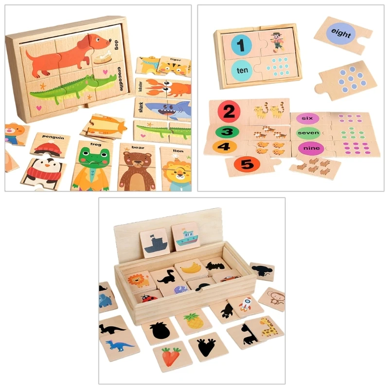 漫画のテーマ木製マッチングパズルゲーム玩具幼児開発手と目の調整家族活動おもちゃ 15UB