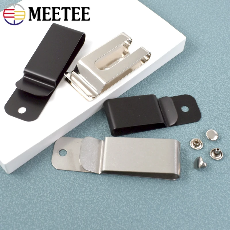 Meetee 5/10Pcs 56-84mm Metal Spring Buckles Wallet Key Clip Hook Black Belt Holster Clip Clasp With Screw DIY Sewing Accessories