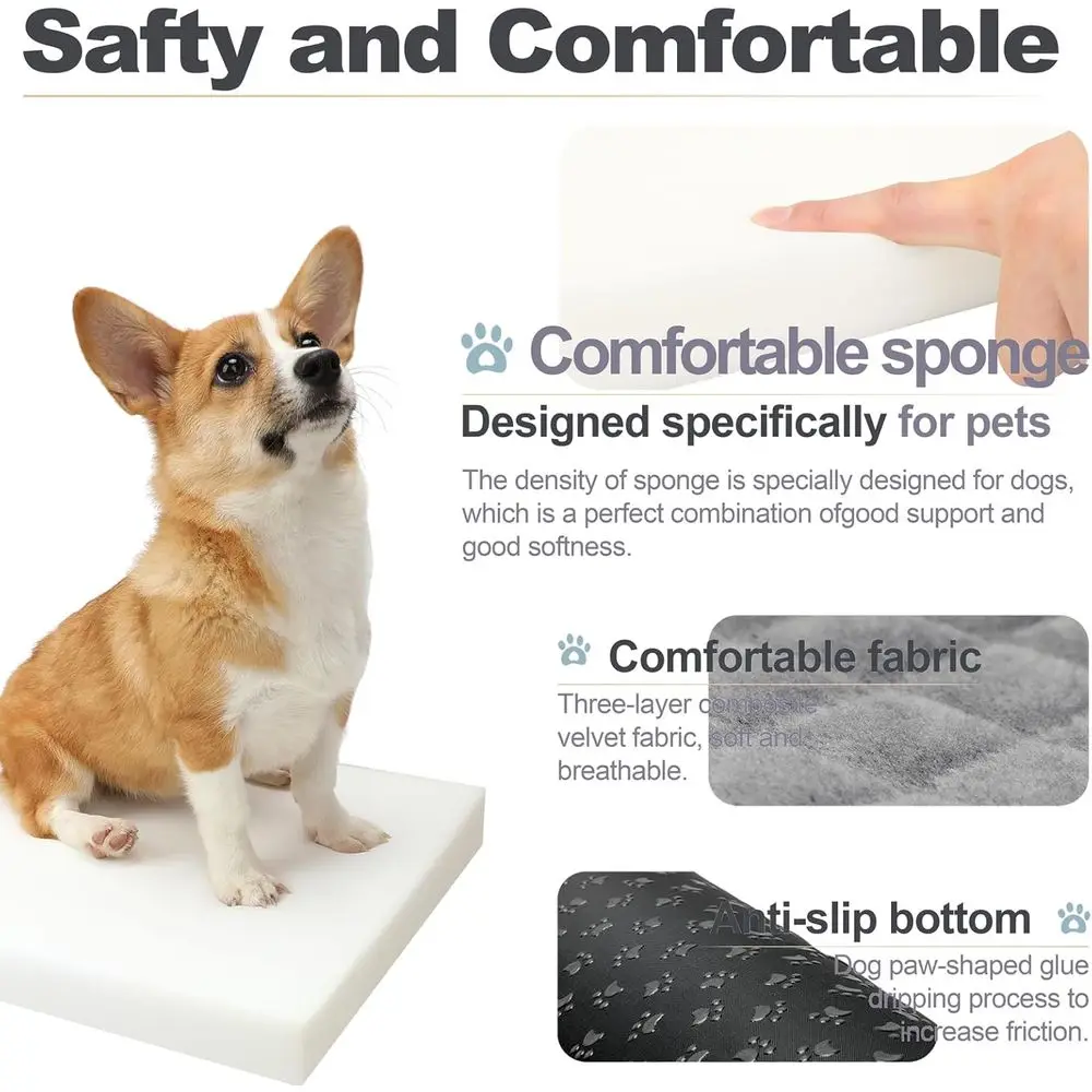 مقعد وسرير سيارة للحيوانات الأليفة قابل للتحويل لكلاب صغيرة أو واحدة متوسطة/كبيرة تصل إلى 60 رطل، داخلية قابلة للغسل والفصل