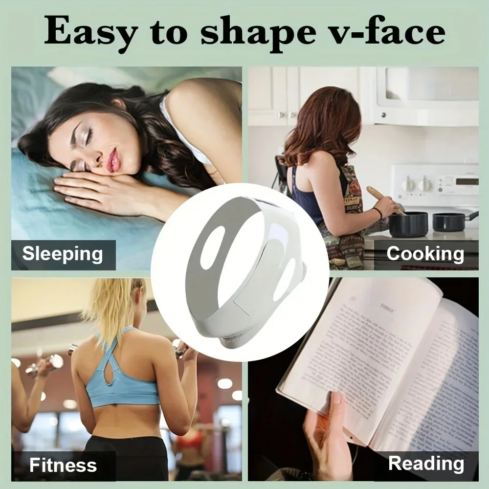 Adjustable V-Shape Face Lift Band Breathable Reusable Facial Slimming Strap Double Chin Reducer for Men Women Daily Skin Care image 6
