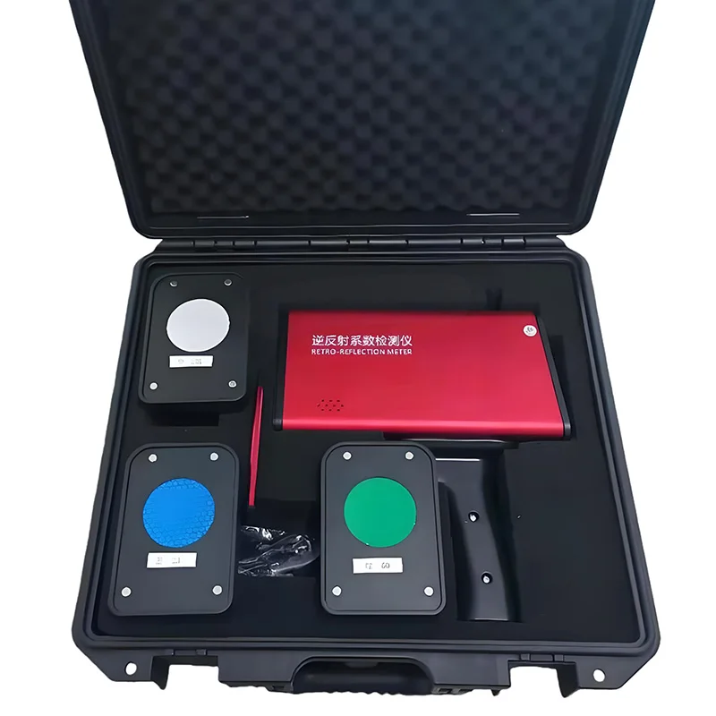 High Accuracy Mobile Electronic Measuring Instruments Red Traffic Sign Retroreflectometer