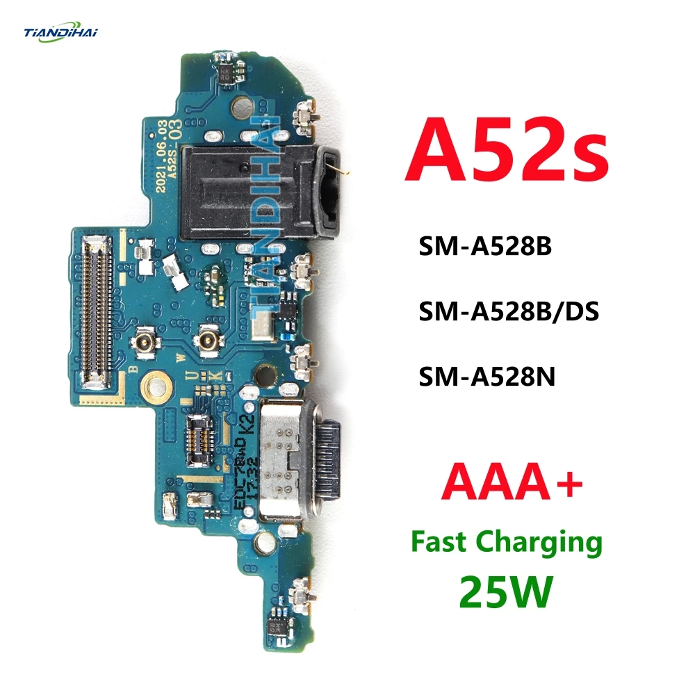 AAA+ For Samsung Galaxy A52s 5G A528B A528 K1 K2 USB Charging Port Board Flex Cable Type C Charger Connector Plug Microphone